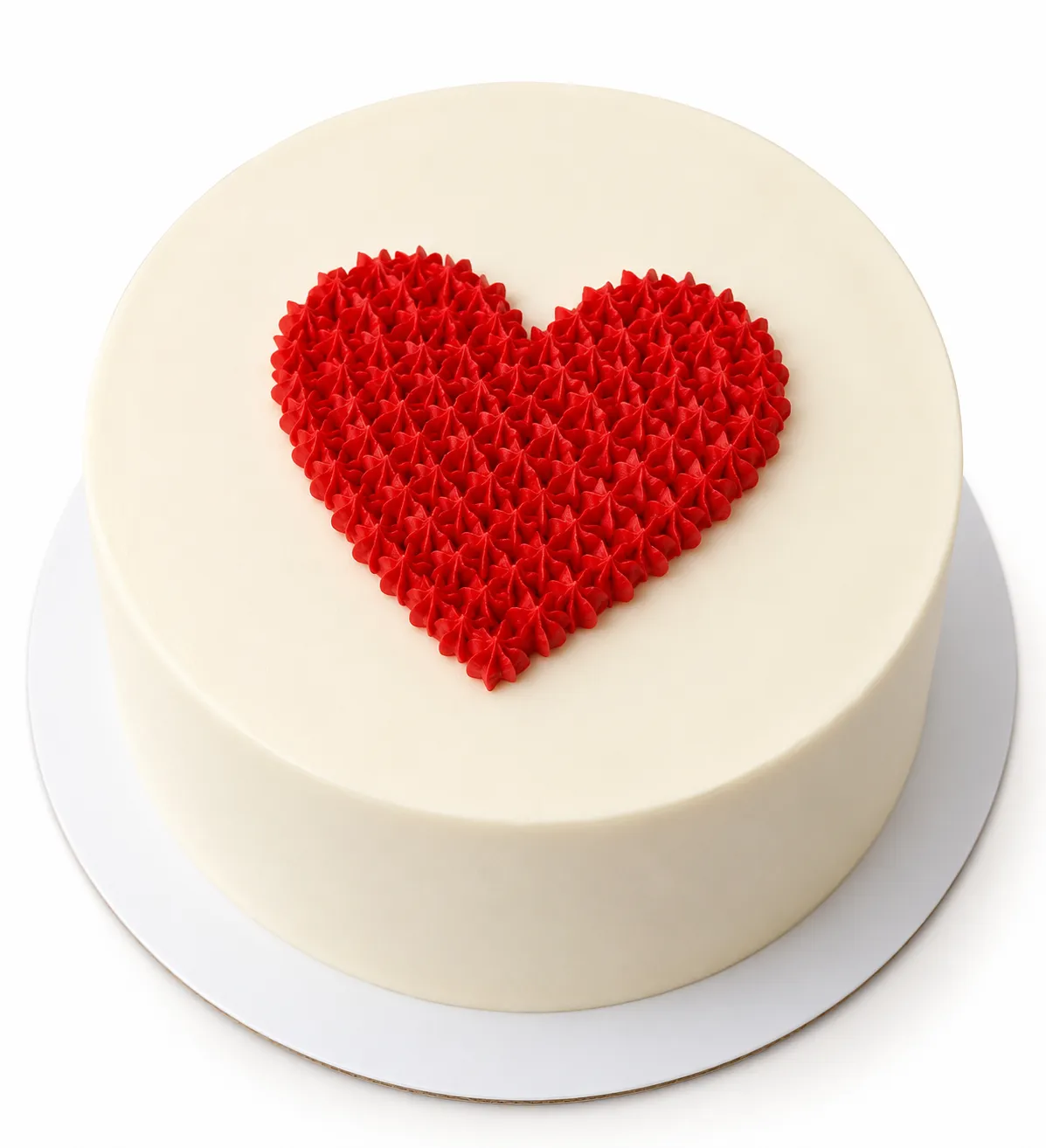 Red Heart With Fresh Cream