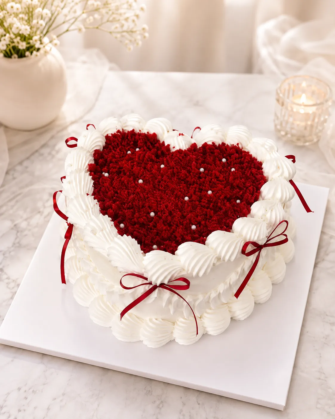Red Velvet Heart Cake